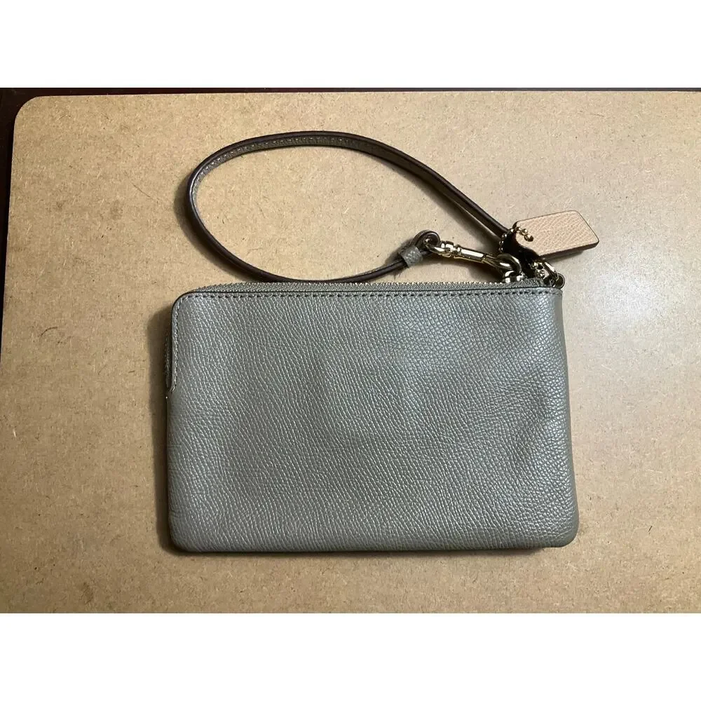 Coach Wristlet Legacy Leather Dark and Light Tan Credit Card Wristlet